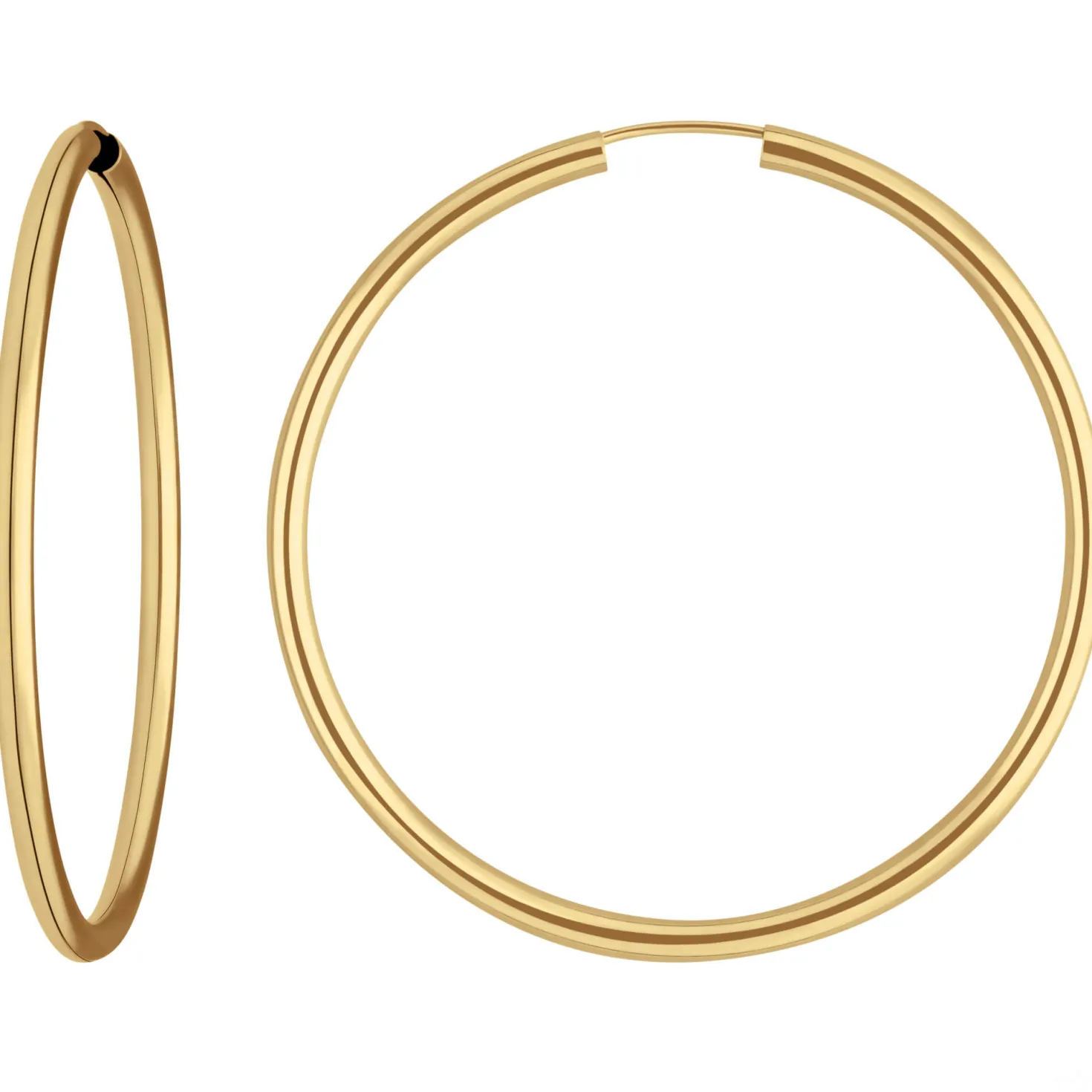 Paar Ohrringe Creolen rund schlicht Ohrschmuck aus 333 Gold Gelbgold 48x2,5mm