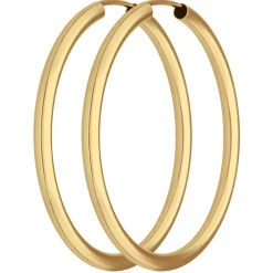 Paar Ohrringe Creolen rund schlicht Ohrschmuck aus 585 Gold Gelbgold 37,7x2,5mm
