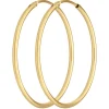 Paar Ohrringe Creolen rund schlicht Ohrschmuck aus 585 Gold Gelbgold 30x1,5mm