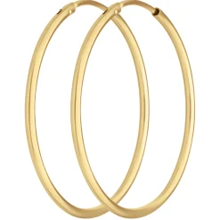 Paar Ohrringe Creolen rund schlicht Ohrschmuck aus 585 Gold Gelbgold 30x1,5mm