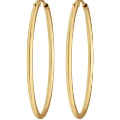 Paar Ohrringe Creolen rund schlicht Ohrschmuck aus 585 Gold Gelbgold 30x1,5mm