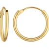 Paar Ohrringe Creolen rund schlicht Ohrschmuck aus 585 Gold Gelbgold 13x1,3mm