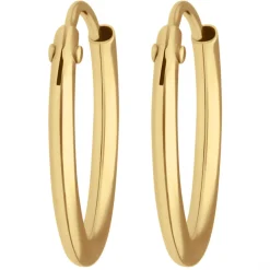 Paar Ohrringe Creolen rund schlicht Ohrschmuck aus 585 Gold Gelbgold 13x1,3mm