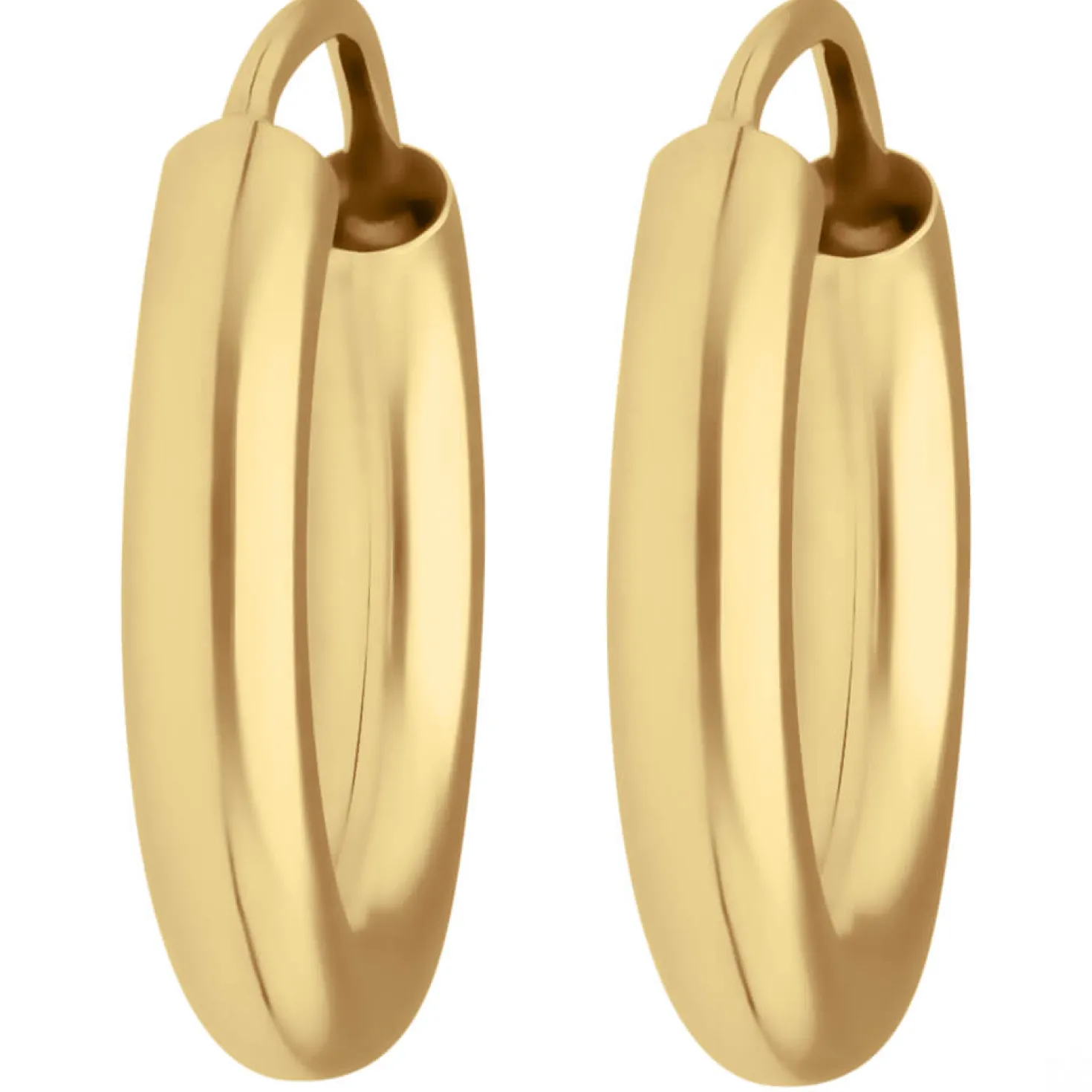 Paar Ohrringe Creolen rund schlicht Ohrschmuck aus 585 Gold Gelbgold 15x2,5mm