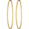 Paar Ohrringe Creolen rund schlicht Ohrschmuck aus 585 Gold Gelbgold 48x1,5mm