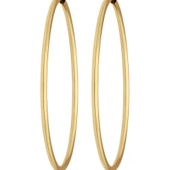 Paar Ohrringe Creolen rund schlicht Ohrschmuck aus 585 Gold Gelbgold 48x1,5mm