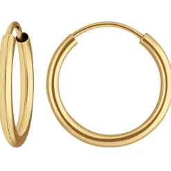 Paar Ohrringe Creolen rund schlicht Ohrschmuck aus 333 Gold Gelbgold 15x2mm