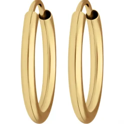 Paar Ohrringe Creolen rund schlicht Ohrschmuck aus 333 Gold Gelbgold 15x2mm