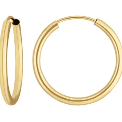Paar Ohrringe Creolen rund schlicht Ohrschmuck aus 333 Gold Gelbgold 19x2mm