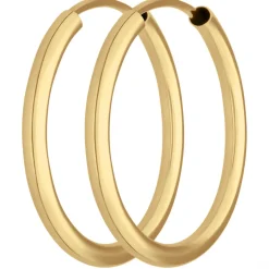 Paar Ohrringe Creolen rund schlicht Ohrschmuck aus 333 Gold Gelbgold 19x2mm