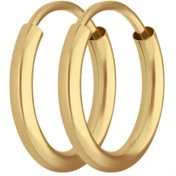 Paar Ohrringe Creolen rund schlicht Ohrschmuck aus 333 Gold Gelbgold 13x2mm