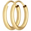 Paar Ohrringe Creolen rund schlicht Ohrschmuck aus 333 Gold Gelbgold 13x2mm