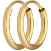 Paar Ohrringe Creolen rund schlicht Ohrschmuck aus 585 Gold Gelbgold 13x2mm