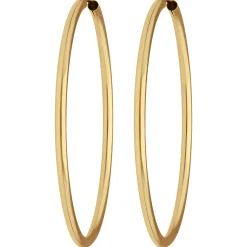Paar Ohrringe Creolen rund schlicht Ohrschmuck aus 585 Gold Gelbgold 39x2mm