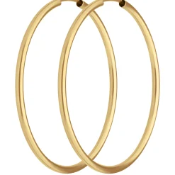 Paar Ohrringe Creolen rund schlicht Ohrschmuck aus 585 Gold Gelbgold 39x2mm