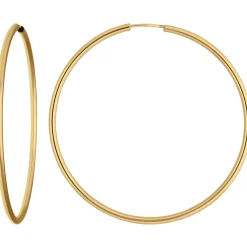 Paar Ohrringe Creolen rund schlicht Ohrschmuck aus 585 Gold Gelbgold 48x2mm