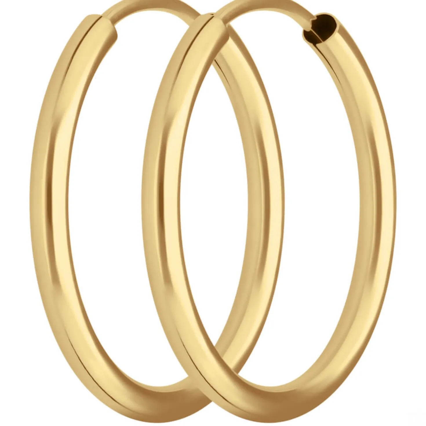 Paar Ohrringe Creolen rund schlicht Ohrschmuck aus 585 Gold Gelbgold 20x2mm