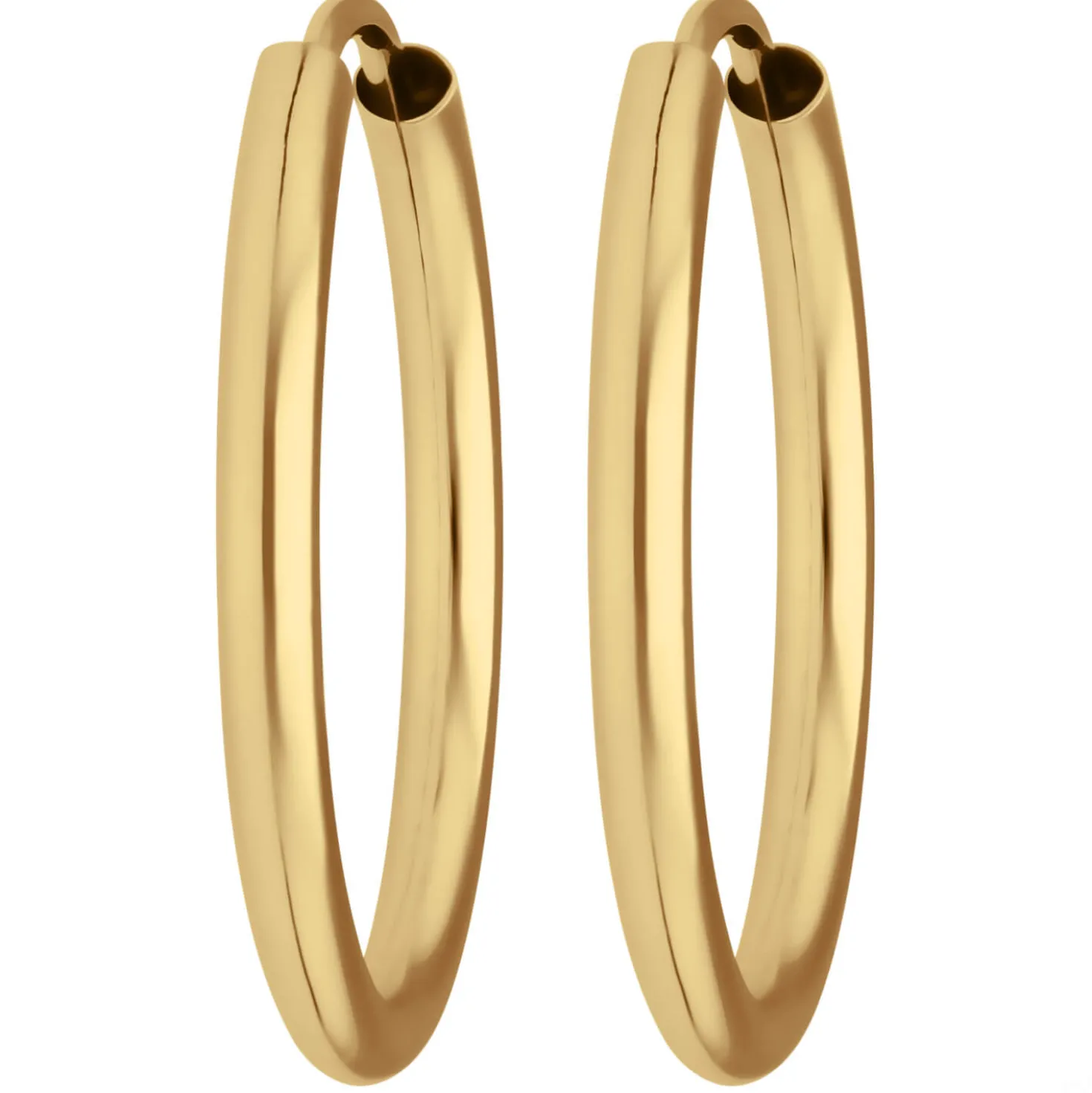 Paar Ohrringe Creolen rund schlicht Ohrschmuck aus 585 Gold Gelbgold 20x2mm