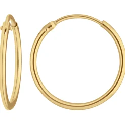 Paar Ohrringe Creolen rund schlicht Ohrschmuck aus 333 Gold Gelbgold 17x1,3mm