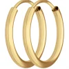Paar Ohrringe Creolen rund schlicht Ohrschmuck aus 585 Gold Gelbgold 16x2mm