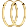 Paar Ohrringe Creolen rund schlicht Ohrschmuck aus 585 Gold Gelbgold 15x1,3mm
