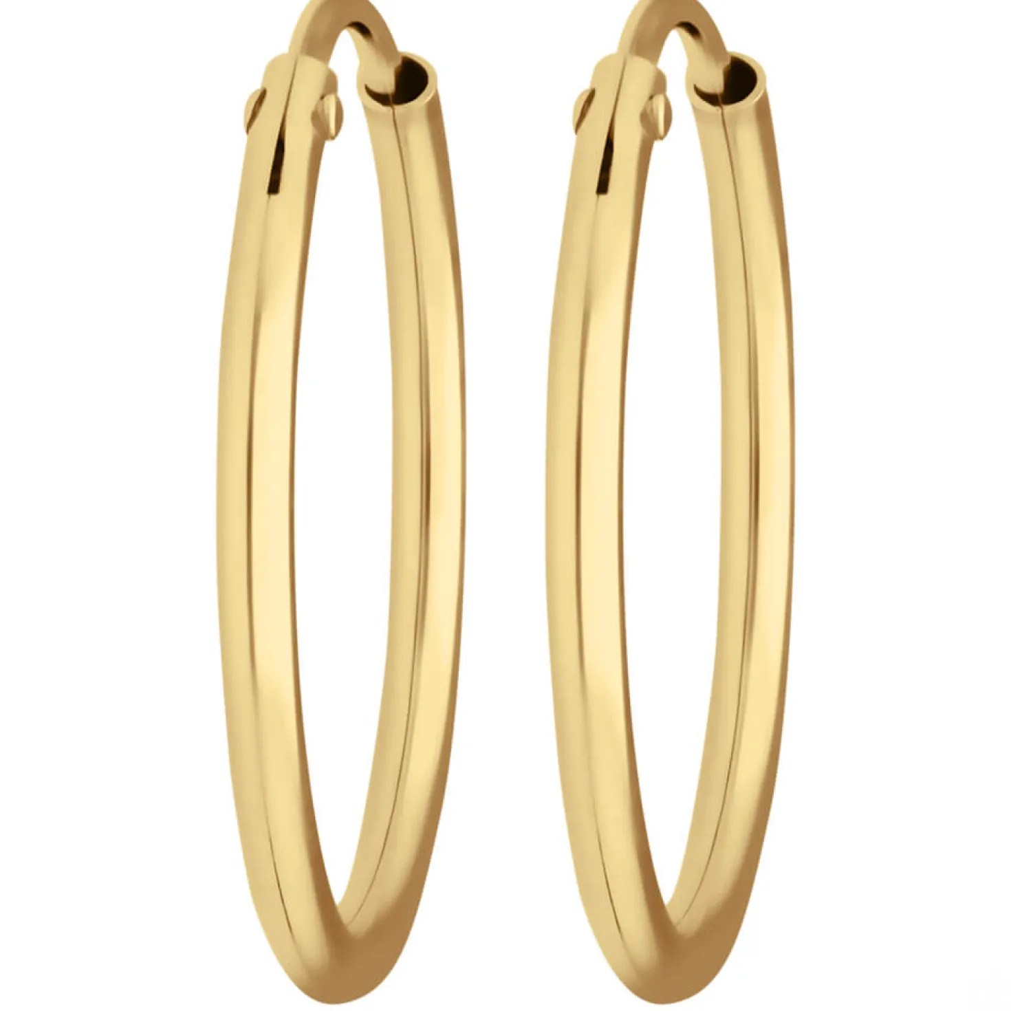 Paar Ohrringe Creolen rund schlicht Ohrschmuck aus 585 Gold Gelbgold 19x1,5mm