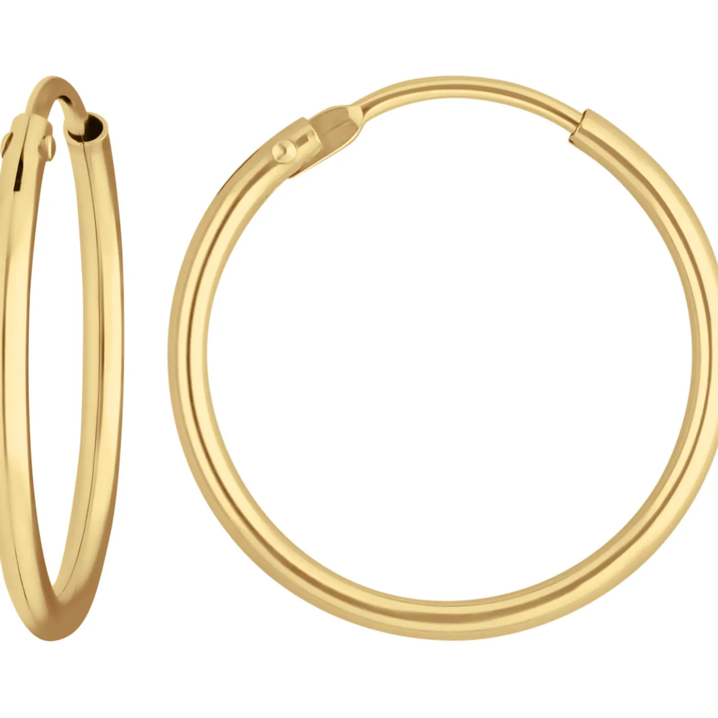 Paar Ohrringe Creolen rund schlicht Ohrschmuck aus 585 Gold Gelbgold 19x1,5mm