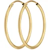Paar Ohrringe Creolen rund schlicht Ohrschmuck aus 333 Gold Gelbgold 24x1,5mm