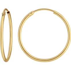 Paar Ohrringe Creolen rund schlicht Ohrschmuck aus 333 Gold Gelbgold 24x1,5mm
