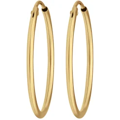 Paar Ohrringe Creolen rund schlicht Ohrschmuck aus 333 Gold Gelbgold 24x1,5mm