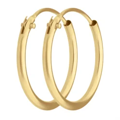 Paar Ohrringe Creolen rund schlicht Ohrschmuck aus 333 Gold Gelbgold 14,6x1,3mm