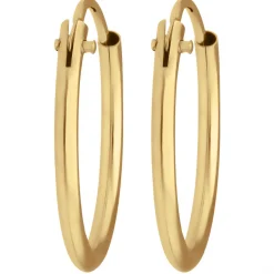Paar Ohrringe Creolen rund schlicht Ohrschmuck aus 333 Gold Gelbgold 14,6x1,3mm