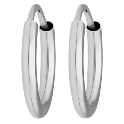 Paar Ohrringe Creolen rund schlicht Ohrschmuck aus 585 Gold Weißgold 13x2mm