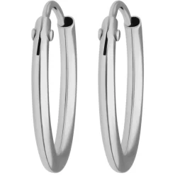 Paar Ohrringe Creolen rund schlicht Ohrschmuck aus 585 Gold Weißgold 13x1,3mm