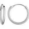 Paar Ohrringe Creolen rund schlicht Ohrschmuck aus 750 Gold Weißgold 13x1,3mm