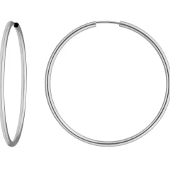 Paar Ohrringe Creolen rund schlicht Ohrschmuck aus 585 Gold Weißgold 39x2mm