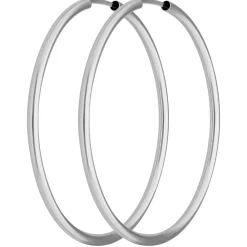 Paar Ohrringe Creolen rund schlicht Ohrschmuck aus 585 Gold Weißgold 39x2mm