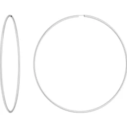 Paar Ohrringe Creolen rund sehr groß XXXL Ohrschmuck aus 925 Silber 99x2mm