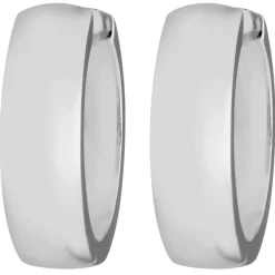 Paar Ohrringe Creolen schlicht kantig aus 925 Silber rhodiniert 16x5,4mm