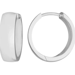 Paar Ohrringe Creolen schlicht kantig Ohrschmuck aus 925 Silber 16x5,4mm
