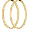 Paar Ohrringe Creolen schlicht Ohrschmuck aus 925 Silber gelb vergoldet 48x3,9mm