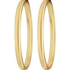 Paar Ohrringe Creolen schlicht Ohrschmuck aus 925 Silber gelb vergoldet 48x3,9mm