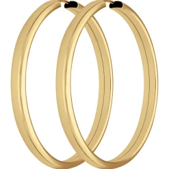 Paar Ohrringe Creolen schlicht Ohrschmuck aus 925 Silber gelb vergoldet 39x3,9mm