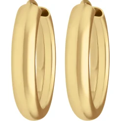 Paar Ohrringe Creolen schlicht Ohrschmuck aus 925 Silber gelb vergoldet 20x3,9mm
