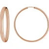 Paar Ohrringe Creolen schlicht Ohrschmuck aus 925 Silber rot vergoldet 39x3,9mm