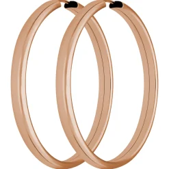 Paar Ohrringe Creolen schlicht Ohrschmuck aus 925 Silber rot vergoldet 39x3,9mm