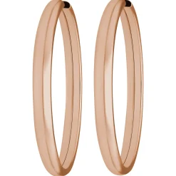 Paar Ohrringe Creolen schlicht Ohrschmuck aus 925 Silber rot vergoldet 39x3,9mm