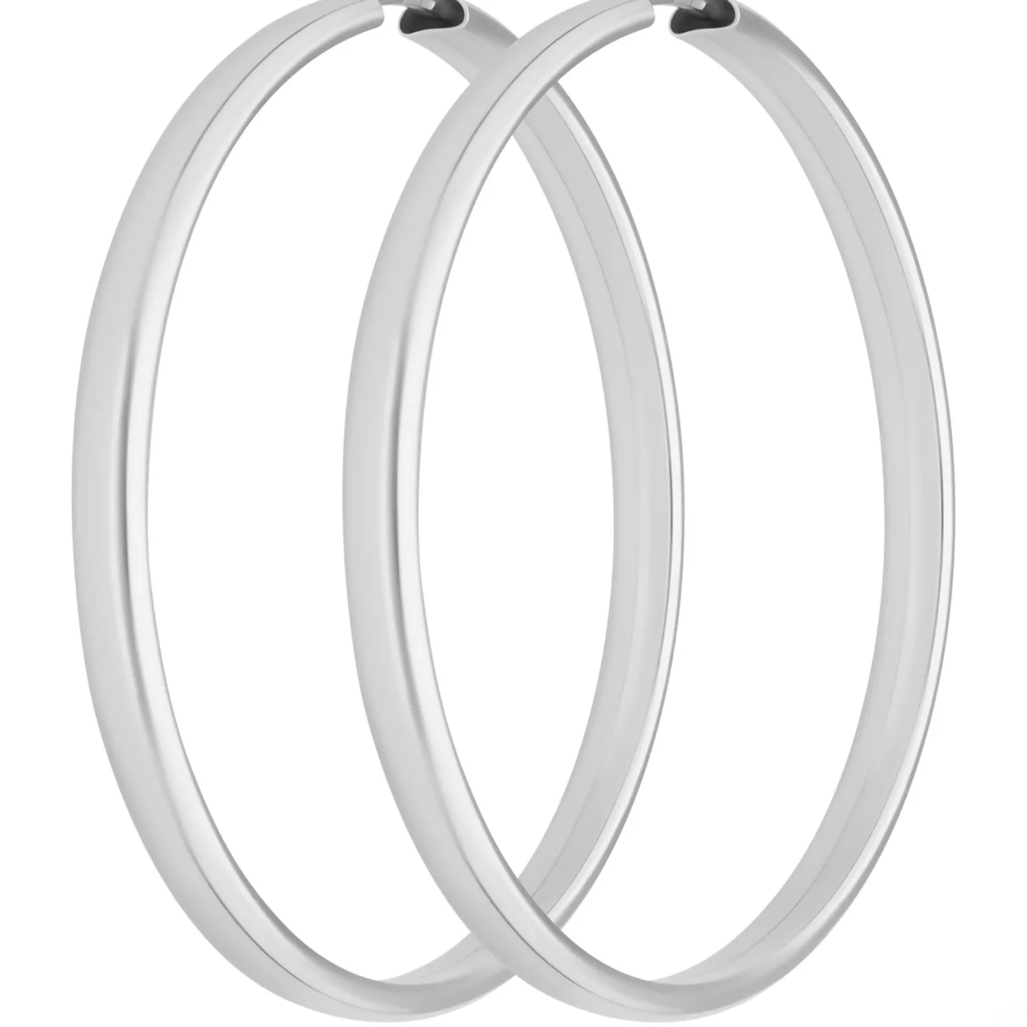 Paar Ohrringe Creolen schlicht Ohrschmuck aus 925 Silber 48x3,9mm