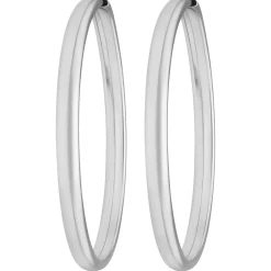 Paar Ohrringe Creolen schlicht Ohrschmuck aus 925 Silber 48x3,9mm