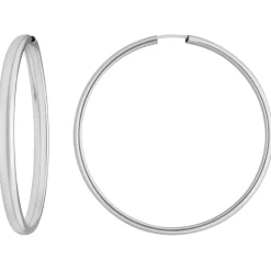 Paar Ohrringe Creolen schlicht Ohrschmuck aus 925 Silber 48x3,9mm